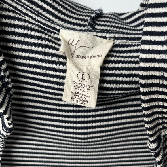 Aj Andrea Jovine Open Front Cardigan Striped Super soft sweater. size large - Picture 8 of 11